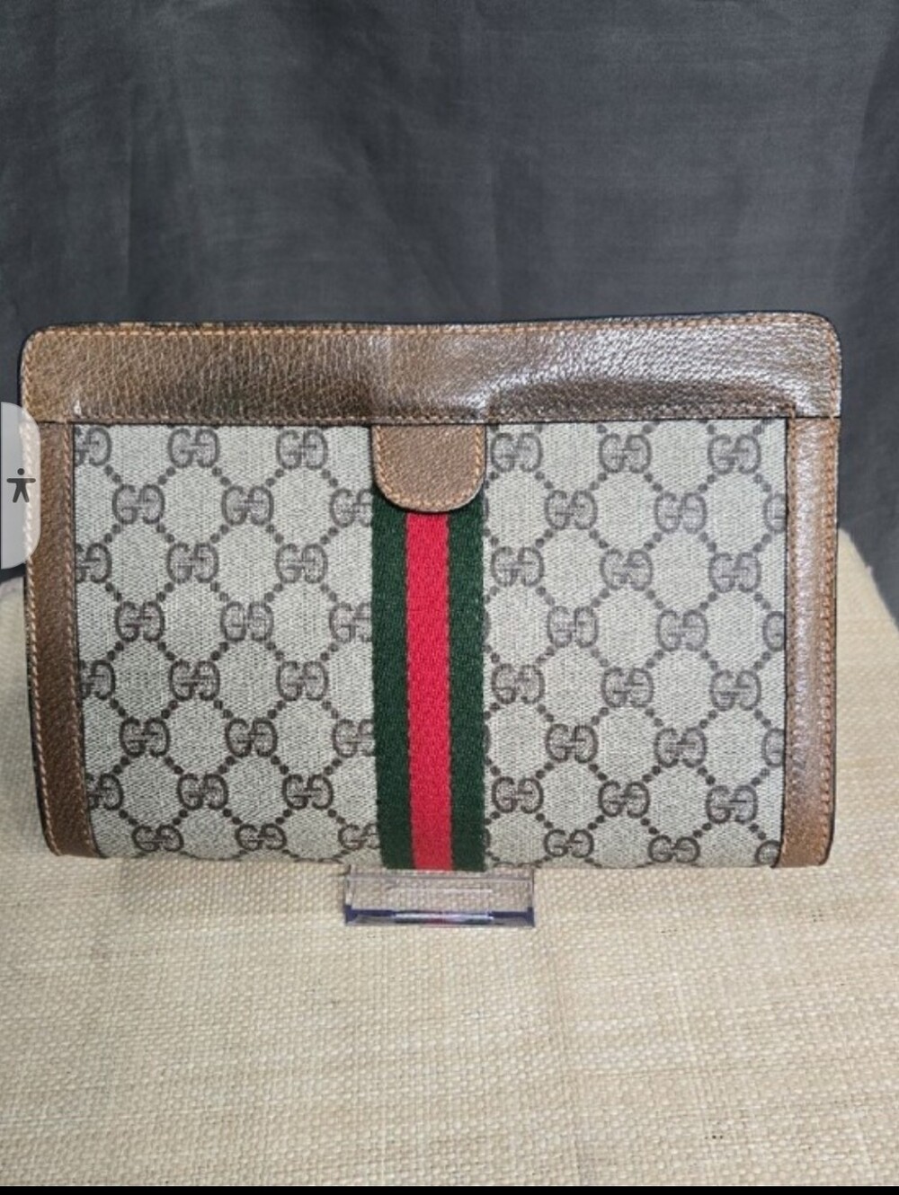 Gucci GG Supreme Sherry Line Clutch Bag